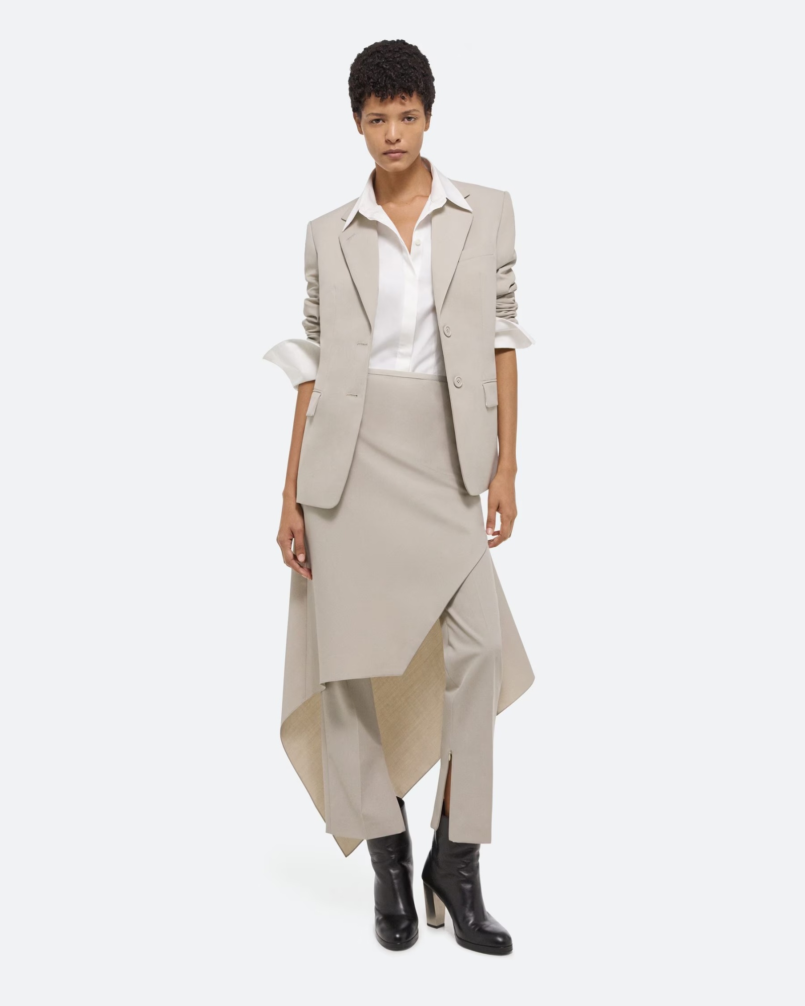 Helmut Lang Virgin Wool Blazer In White