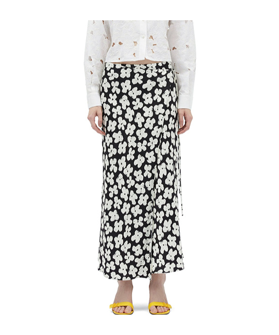 Shop Msgm Floral-print Midi Skirt