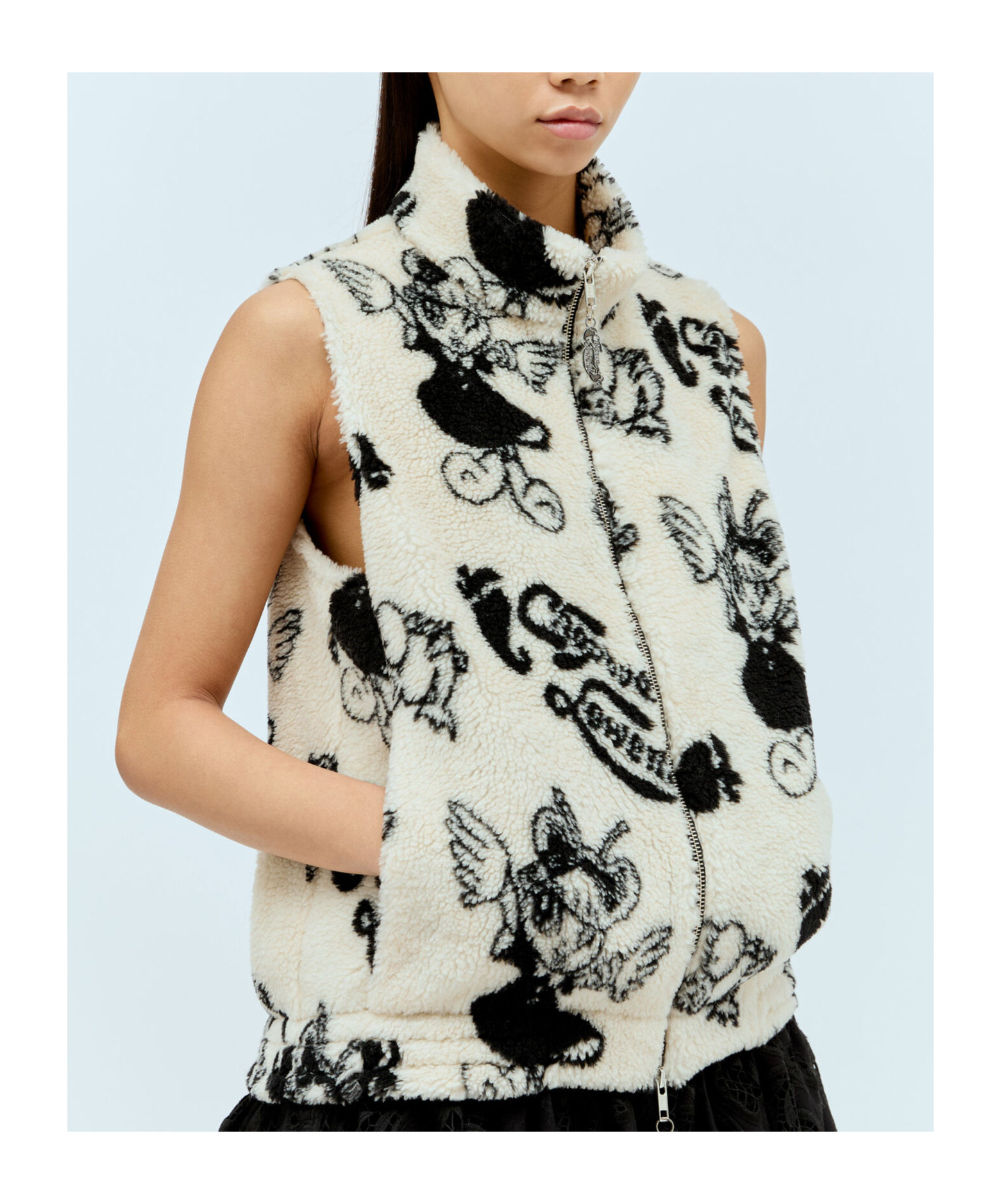 Chopova Lowena Cartoon-print Gilet In Black