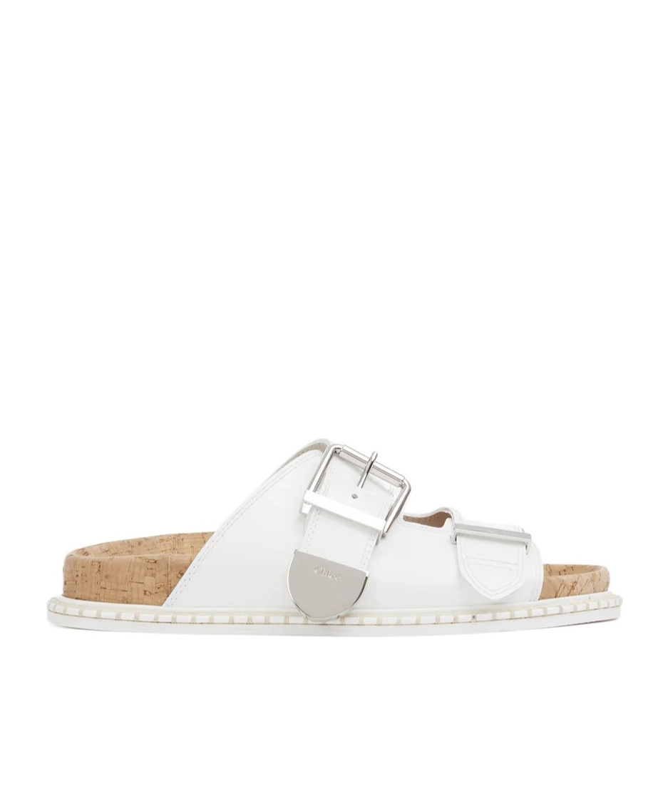 Chloé Clasp Details Slippers In White
