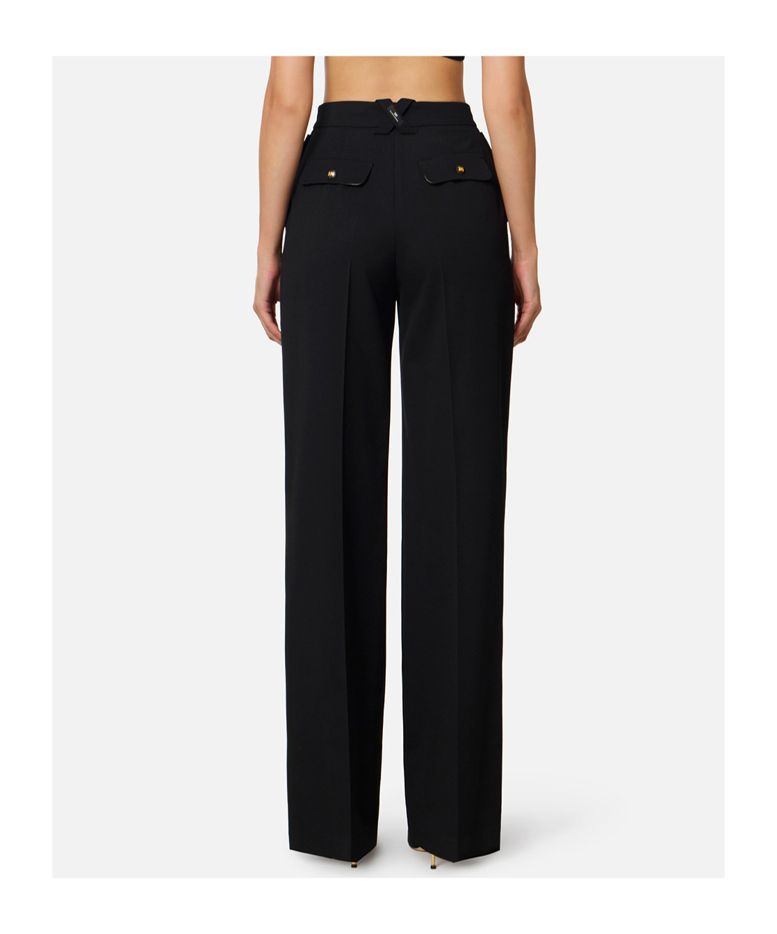 Elisabetta Franchi Trousers With Pleats And Pockets In Black