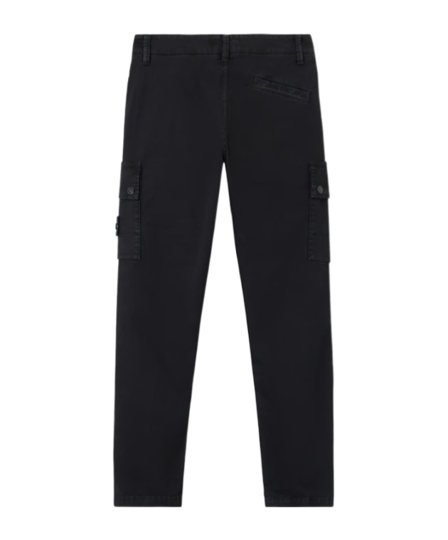 Stone Island Regular-tapered-fit Cargo Trousers With Pockets In Black