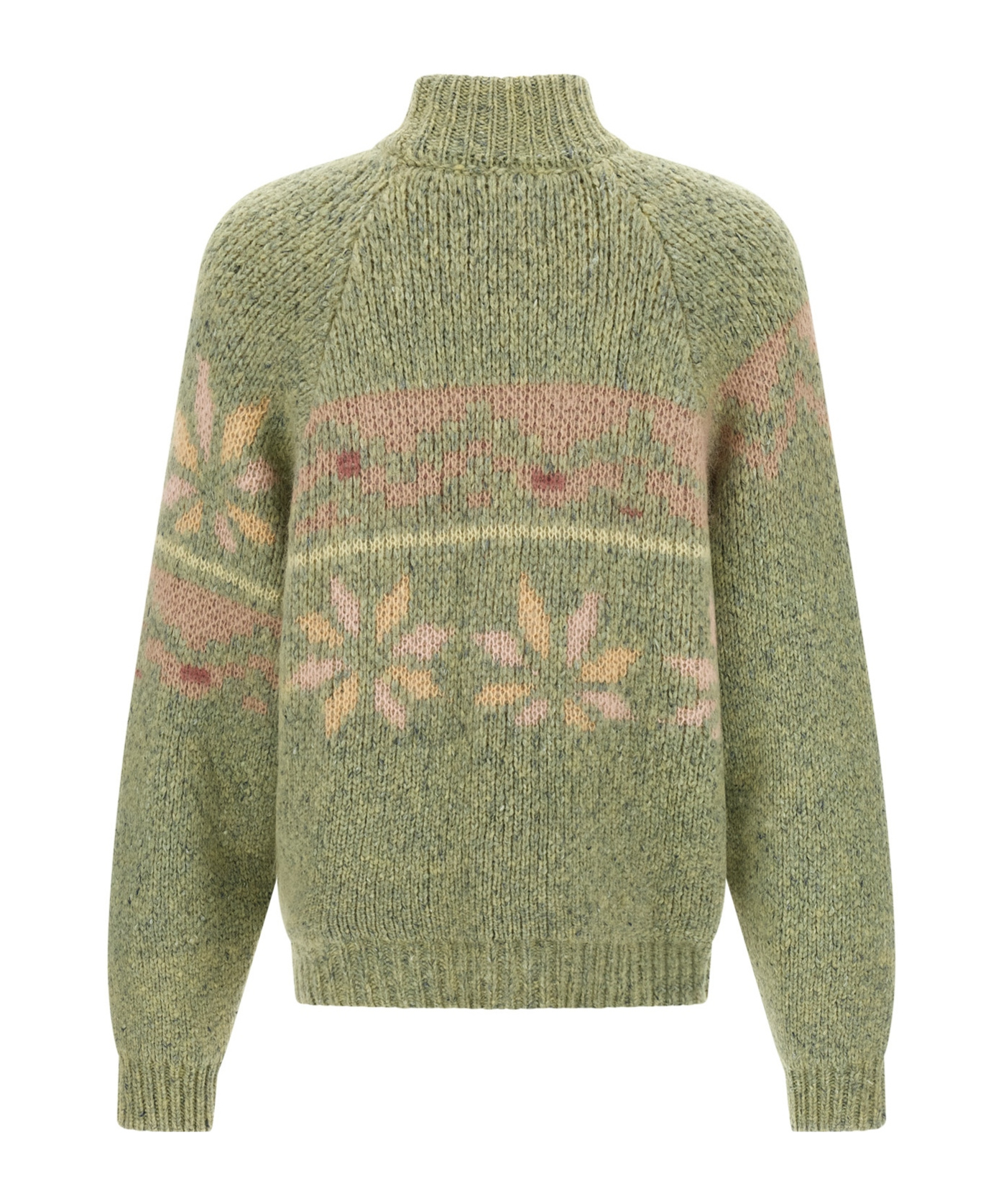 Magliano Intarsia-pattern Mock-neck Sweater In Green