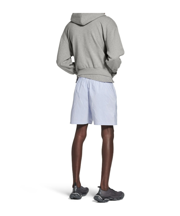 Balenciaga Embroidered Nylon Swimming Shorts In Blue