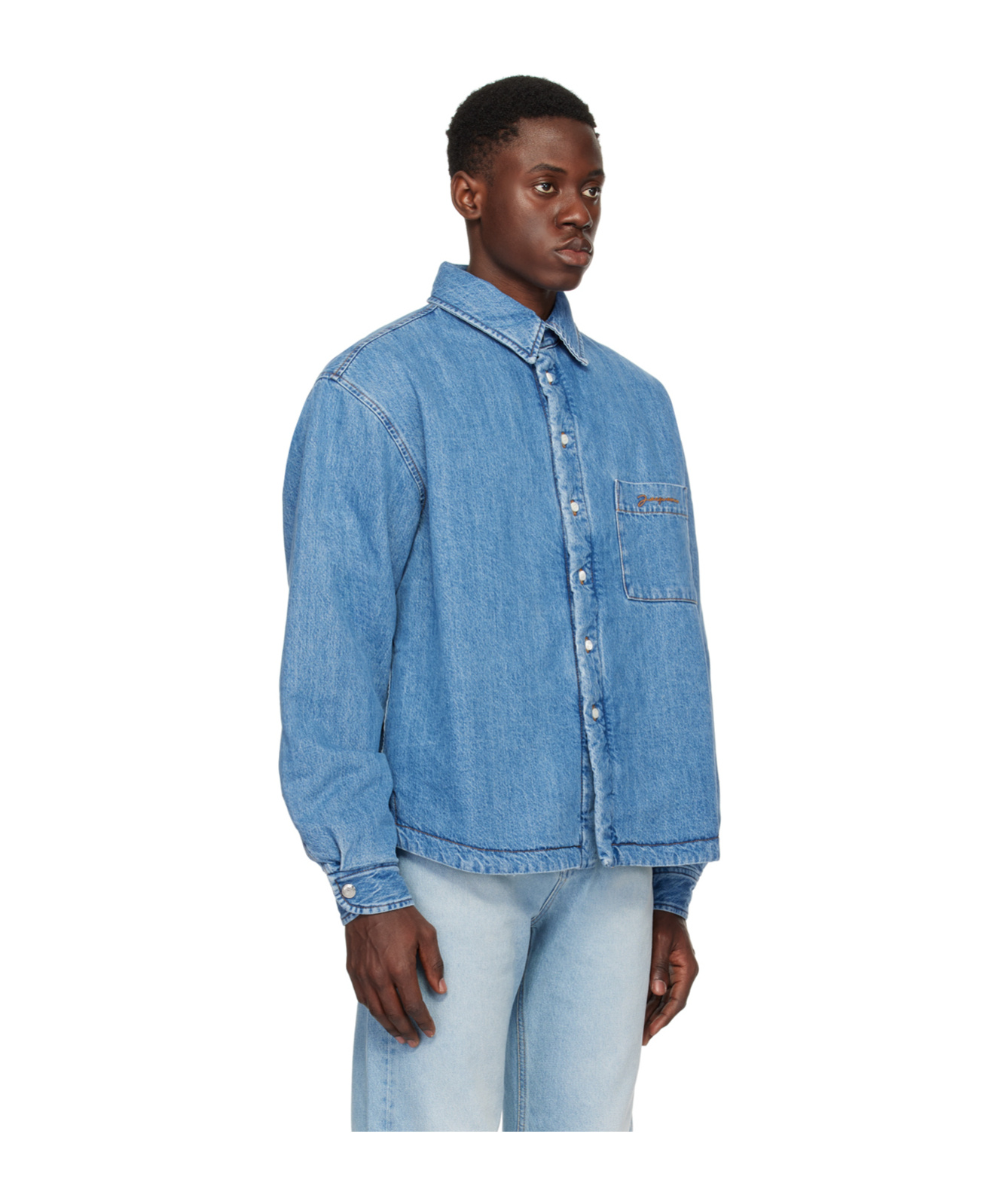 Jacquemus La Chemise Boulanger Shirt Jacket In Blue