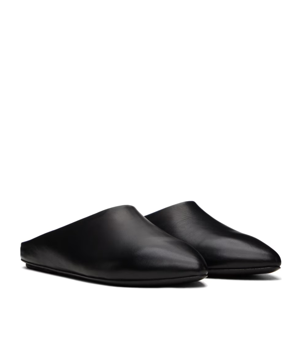 Marsèll Round-toe Leather Slippers In Black