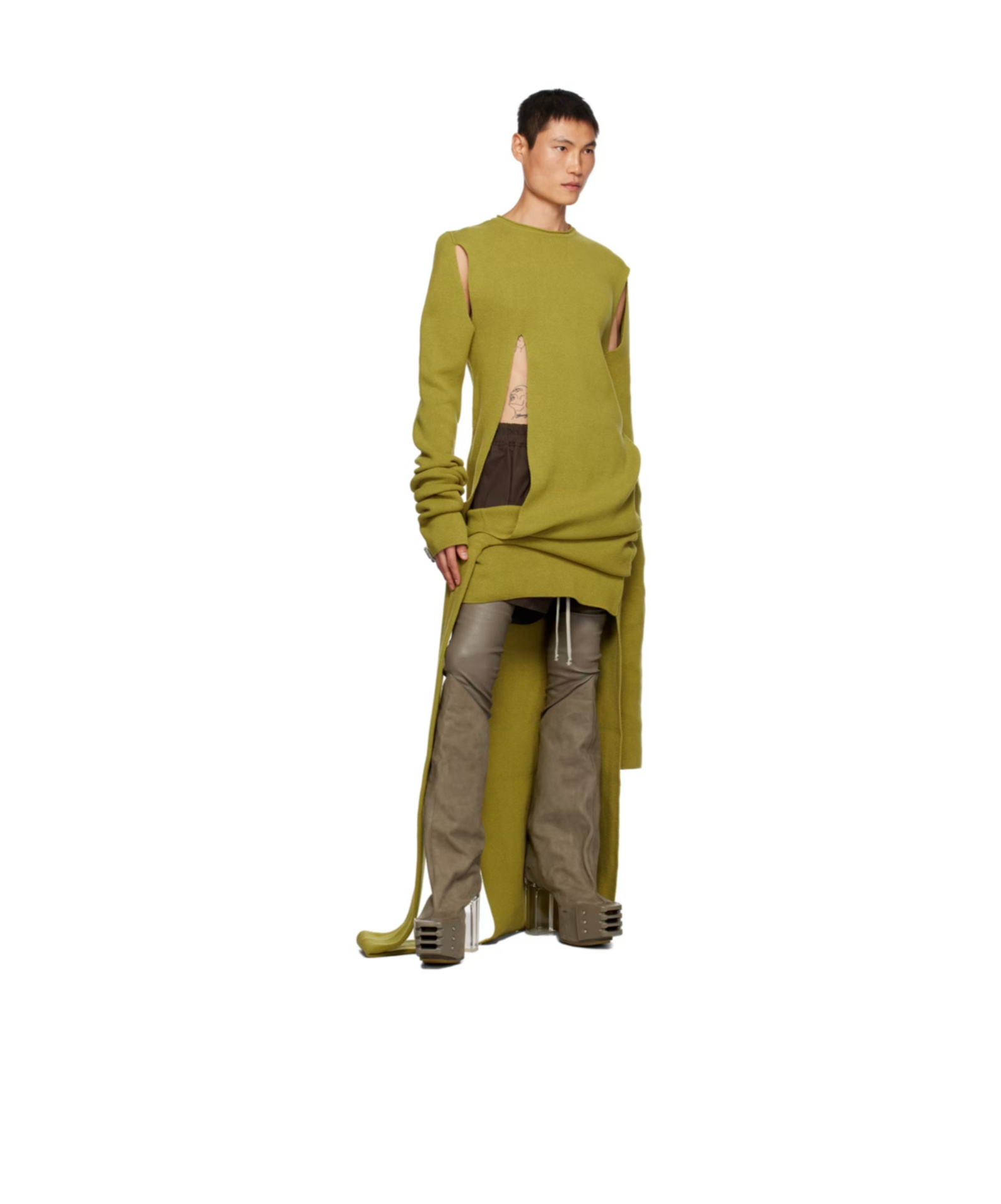 Rick Owens Tall, Thick-soled Boots In Brown