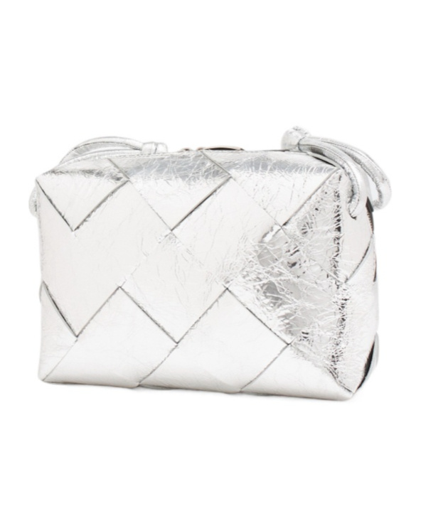 Bottega Veneta Small Cassette Logo Shoulder Bag In White