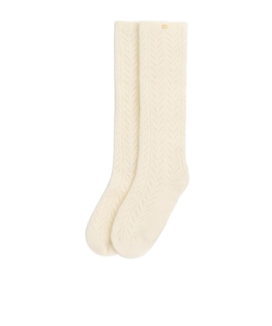 Valentino Logo Socks In White