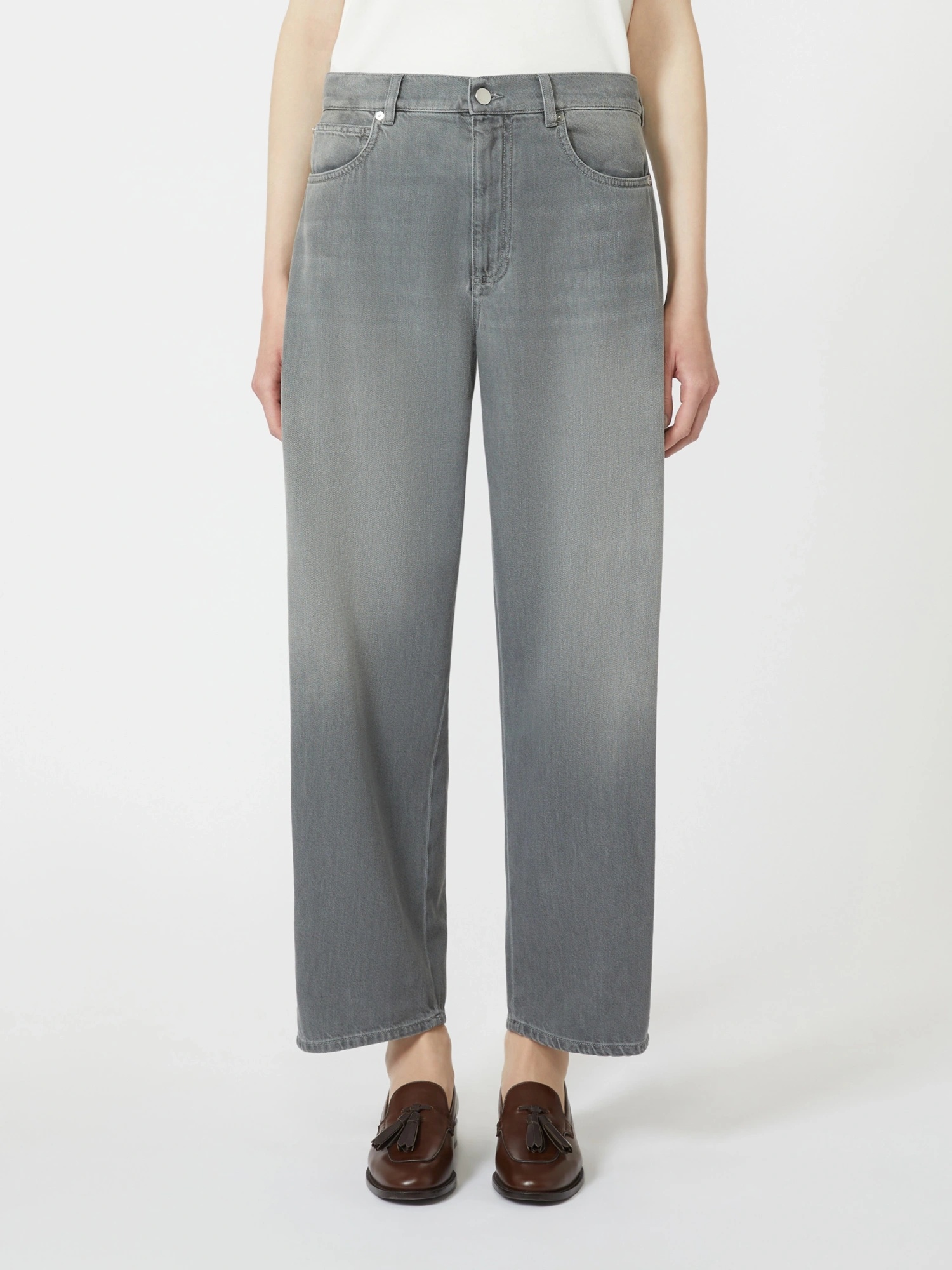 Max Mara Five Pocket Jeans In Gray