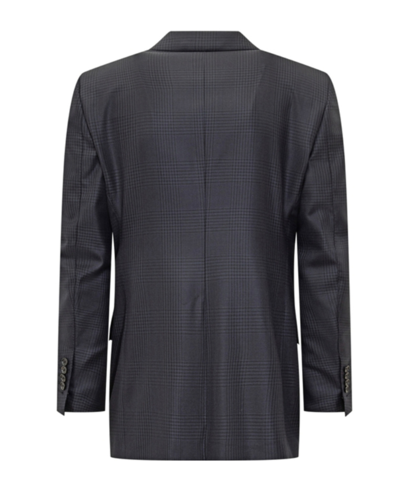 Tom Ford Single Breasted Checked Jacket In Gray