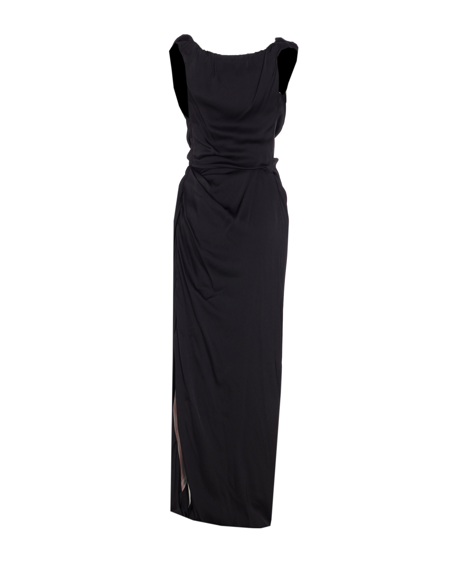 Vivienne Westwood Draped Asymmetrical Square Neckline Maxi Dress In Black