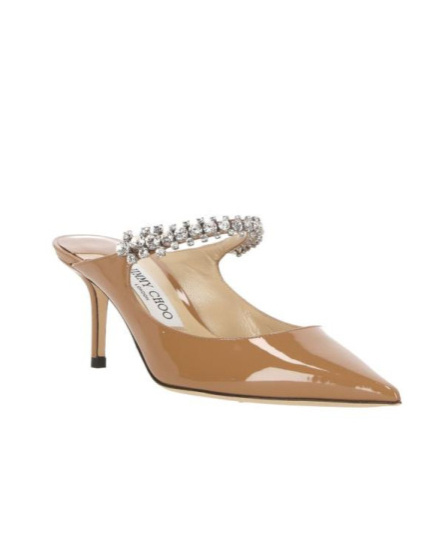 Shop Jimmy Choo Bing 65mm Leather Mules In Brown