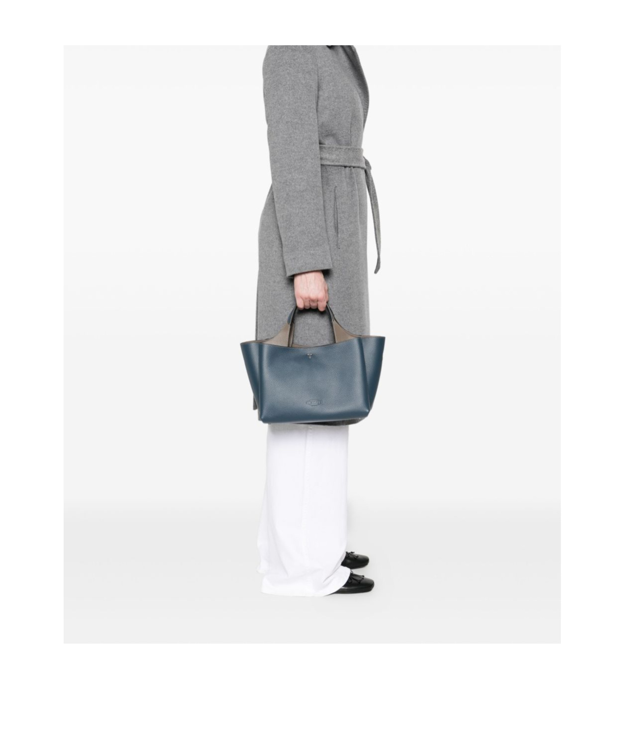 Tod's Mini Leather Shopping Bag In Blue