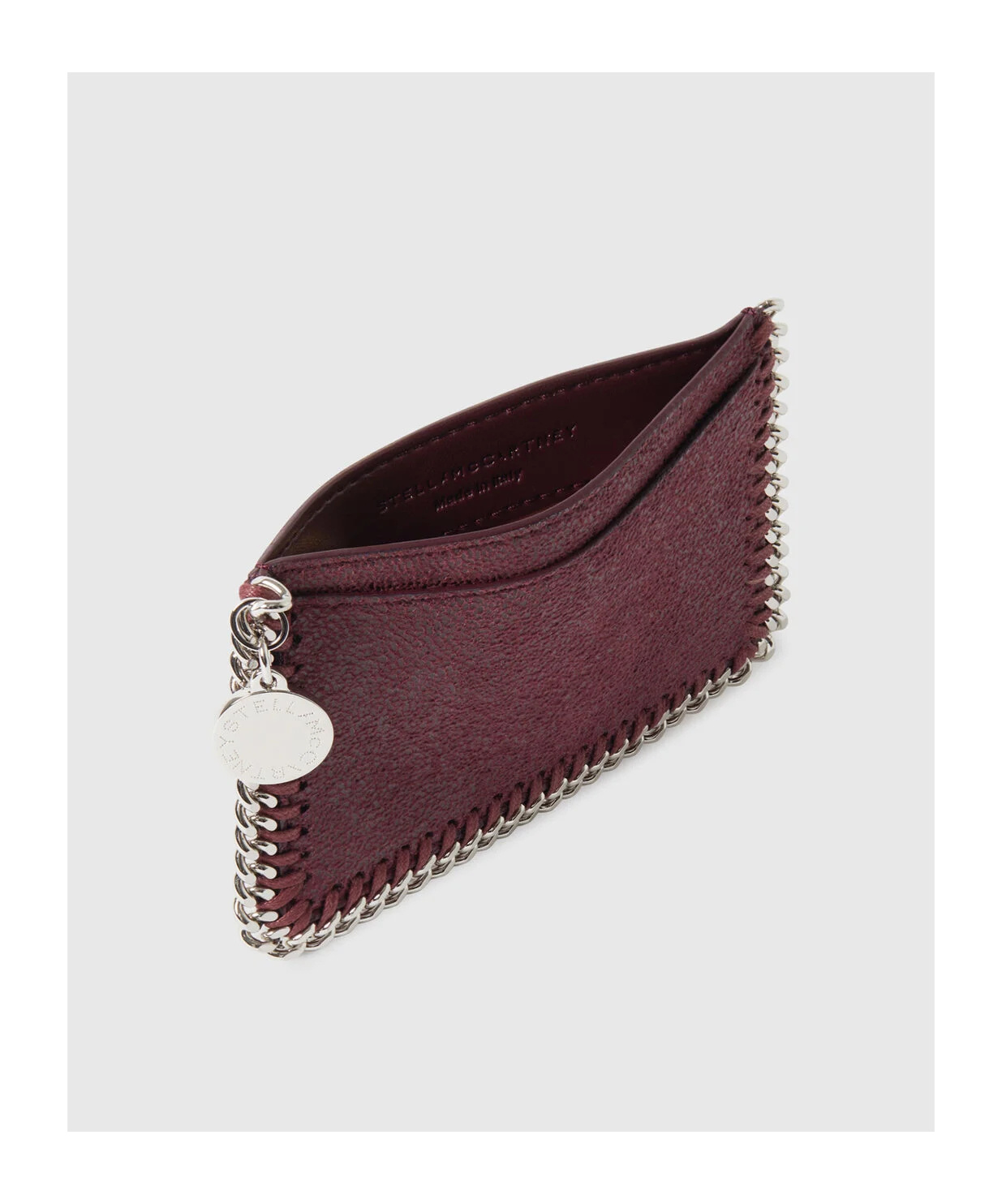 Stella Mccartney Falabella Slip Cardholder In Burgundy