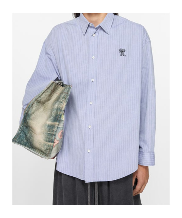 Acne Studios Long-sleeved Shirt In Blue
