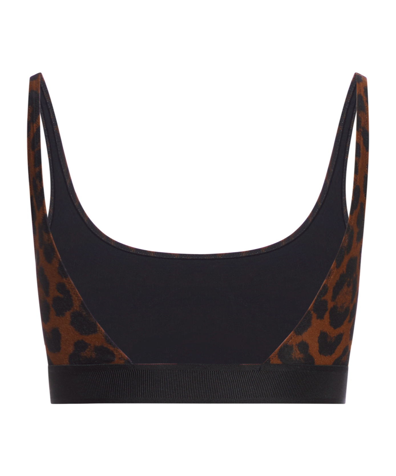 Tom Ford Reflected Leopard Printed Modal Signature Bralette In Black