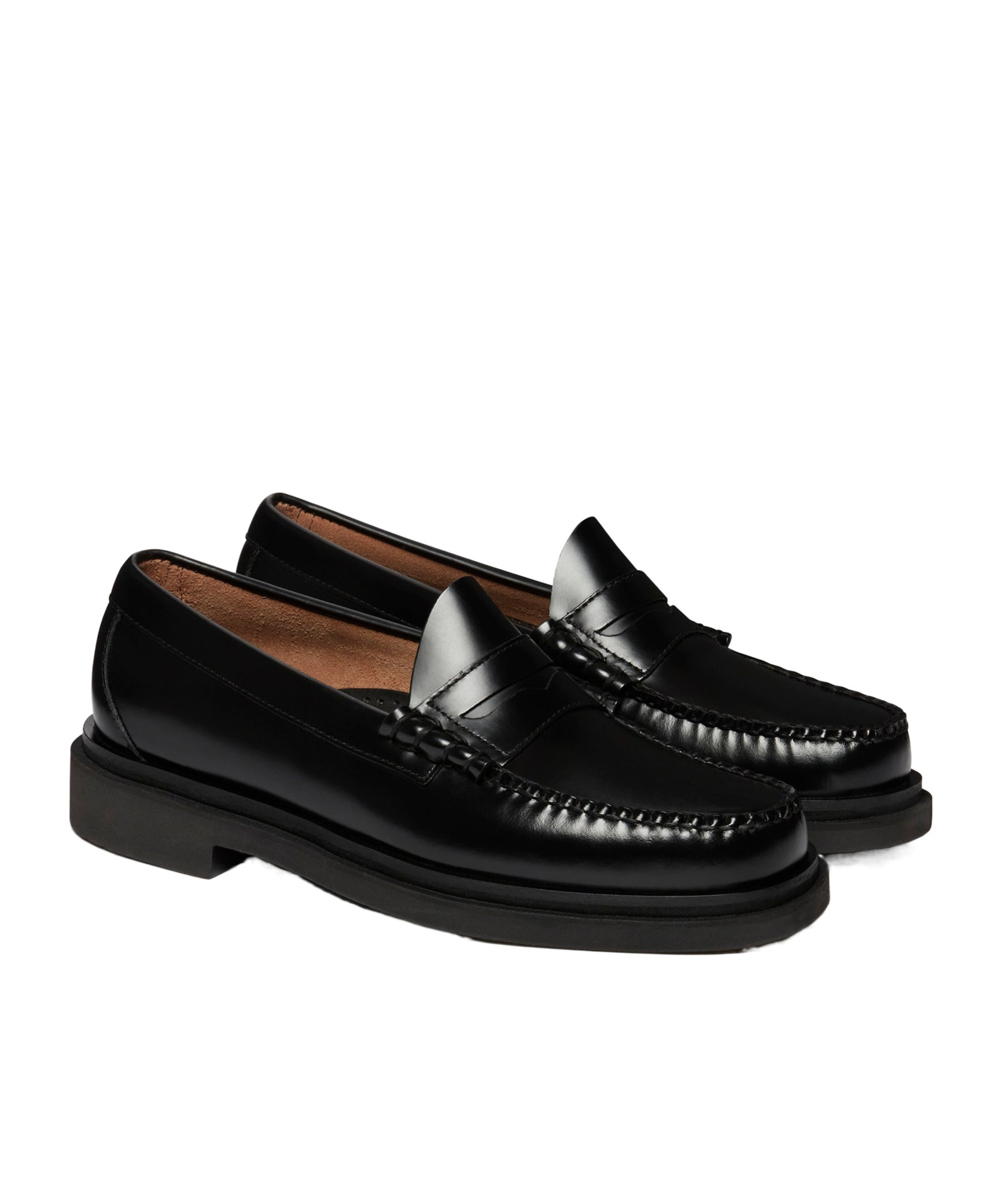 G.h. Bass & Co. Round Head Loafer Shoes In Black