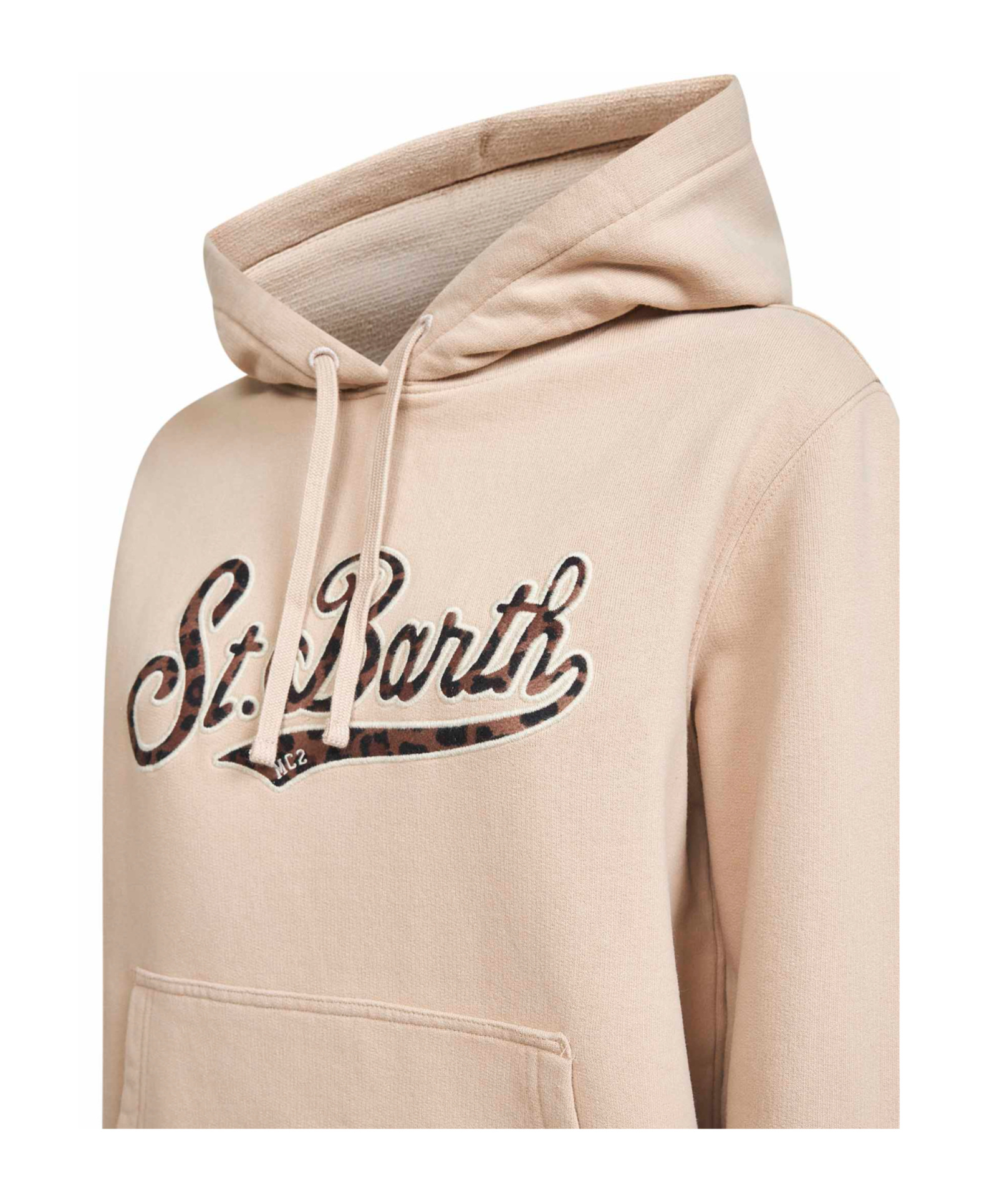 Mc2 Saint Barth Hooded Kangaroo Pocket Sweater In Neutral