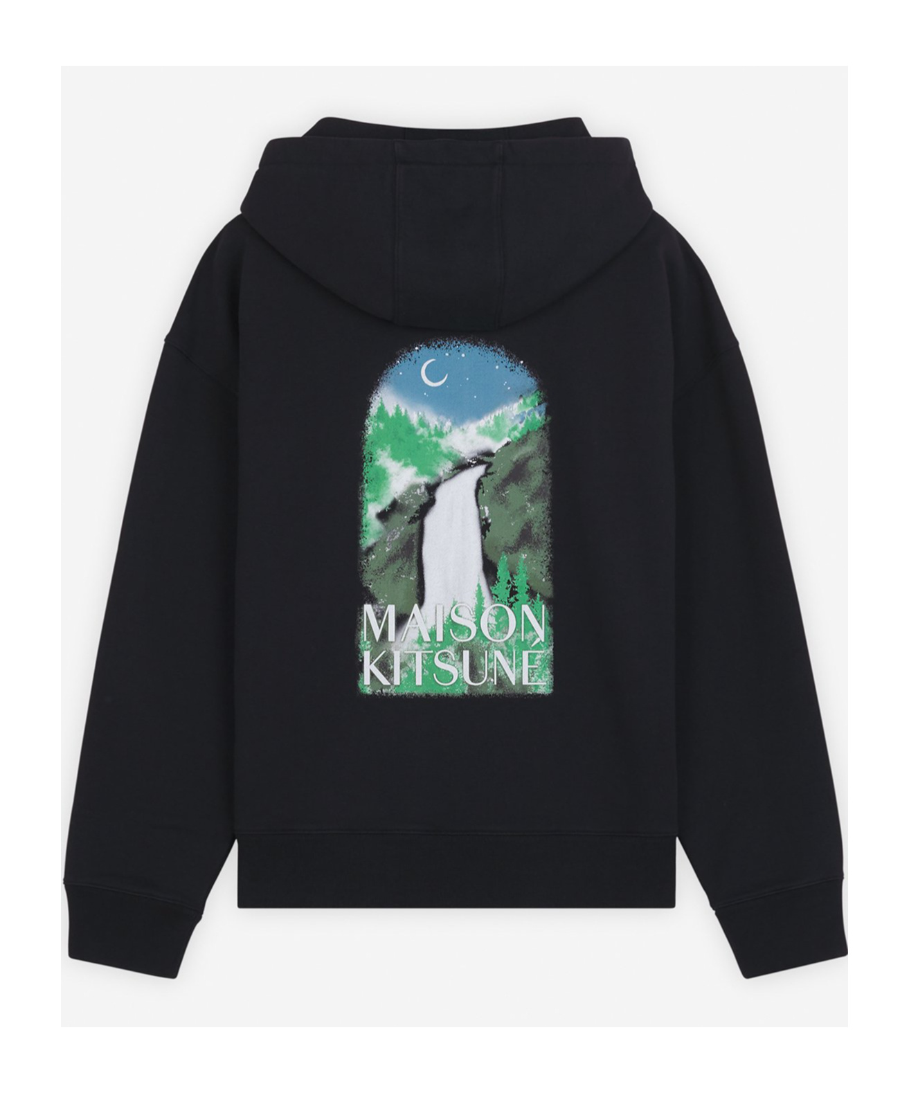 MAISON KITSUNÉ MAISON KITSUNÉ GRAPHIC PRINTED DRAWSTRING HOODIE