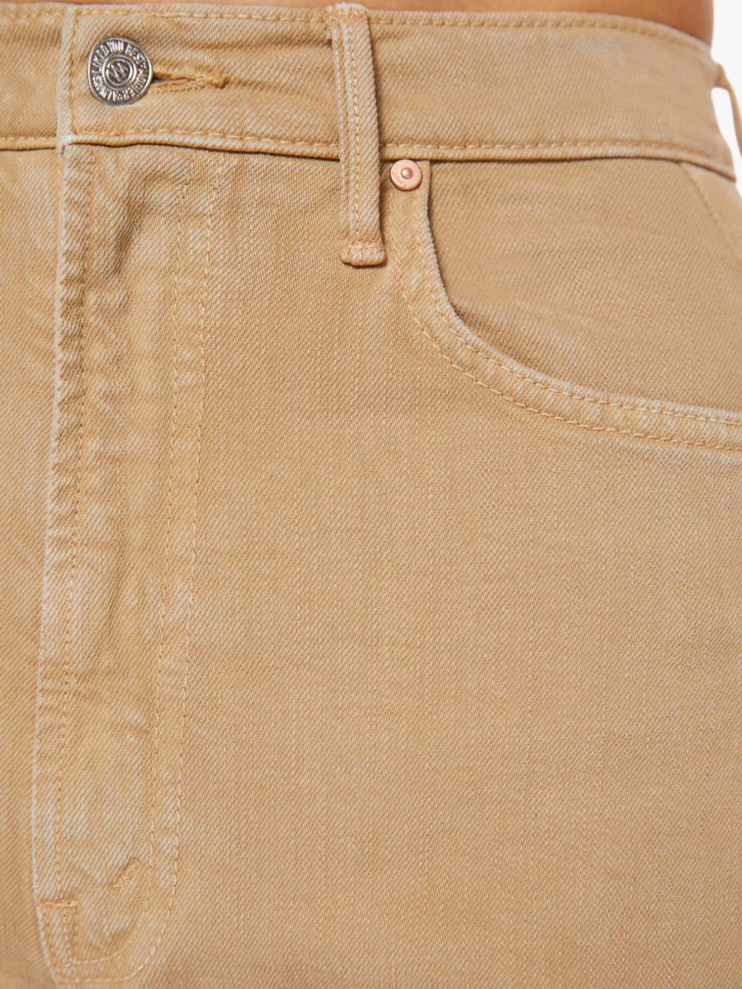 Mother The Mid Rise Dazzler Ankle Fray Sand Pants In Neutral