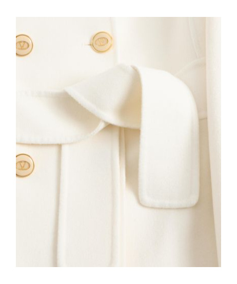 Valentino Wool-cashmere Double-breasted Overcoat In White