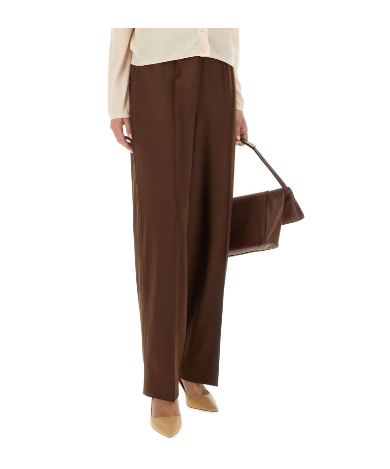Fabiana Filippi Elastic-waist Side-seam Trousers In Brown