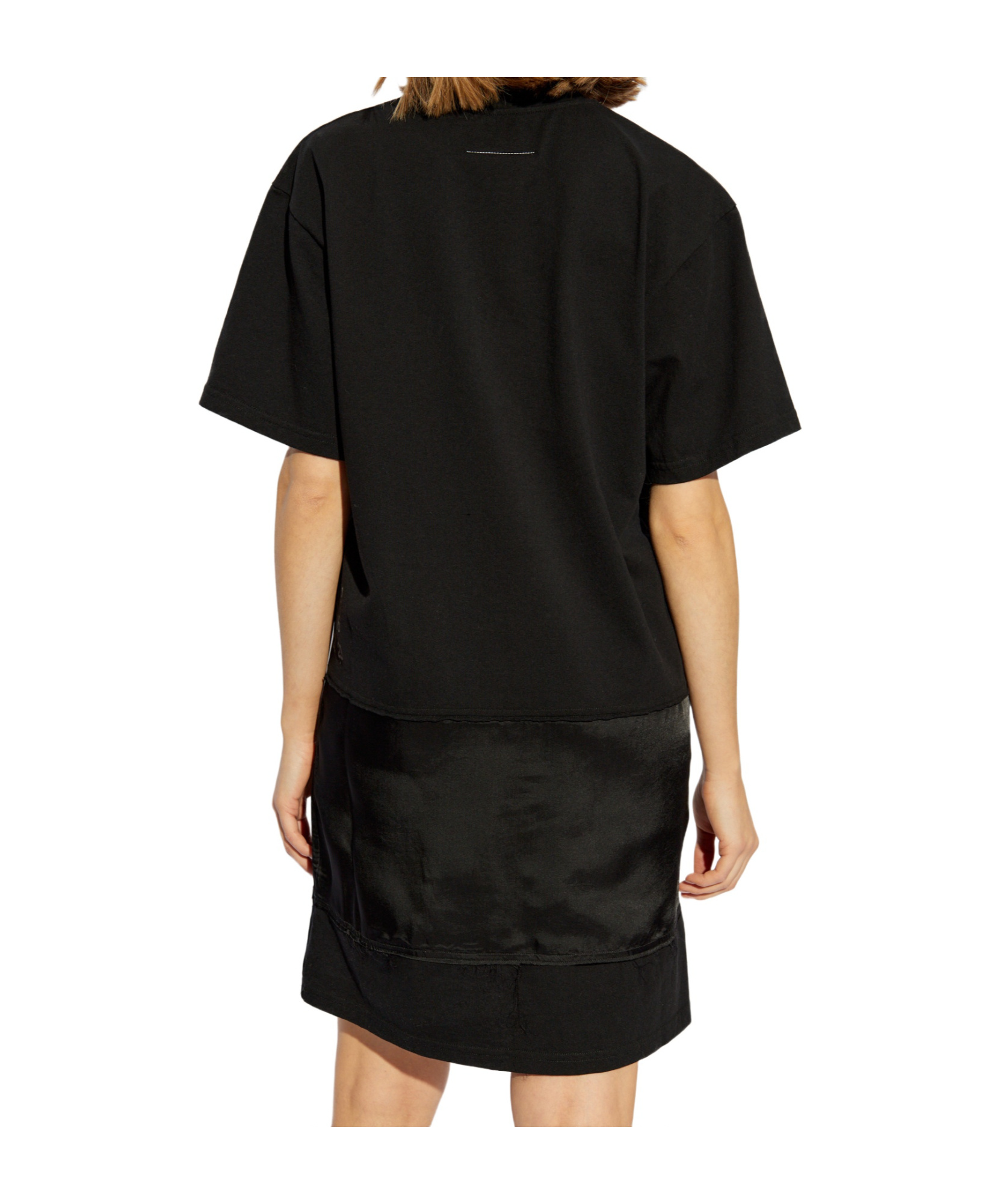 Mm6 Maison Margiela Logo-print T-shirt Dress In Black
