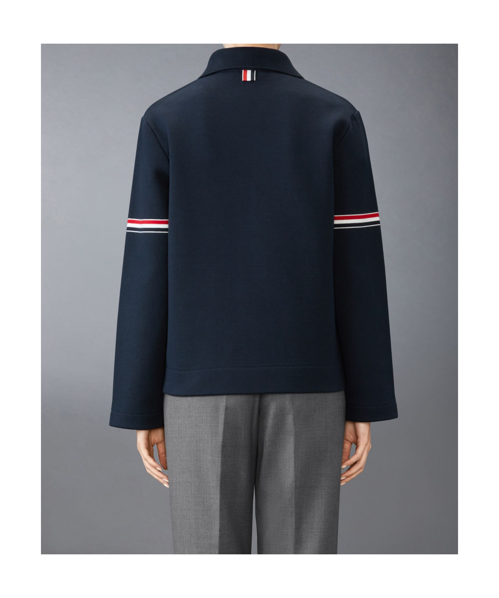 Thom Browne Rwb-stripe Cotton Jacket In Blue