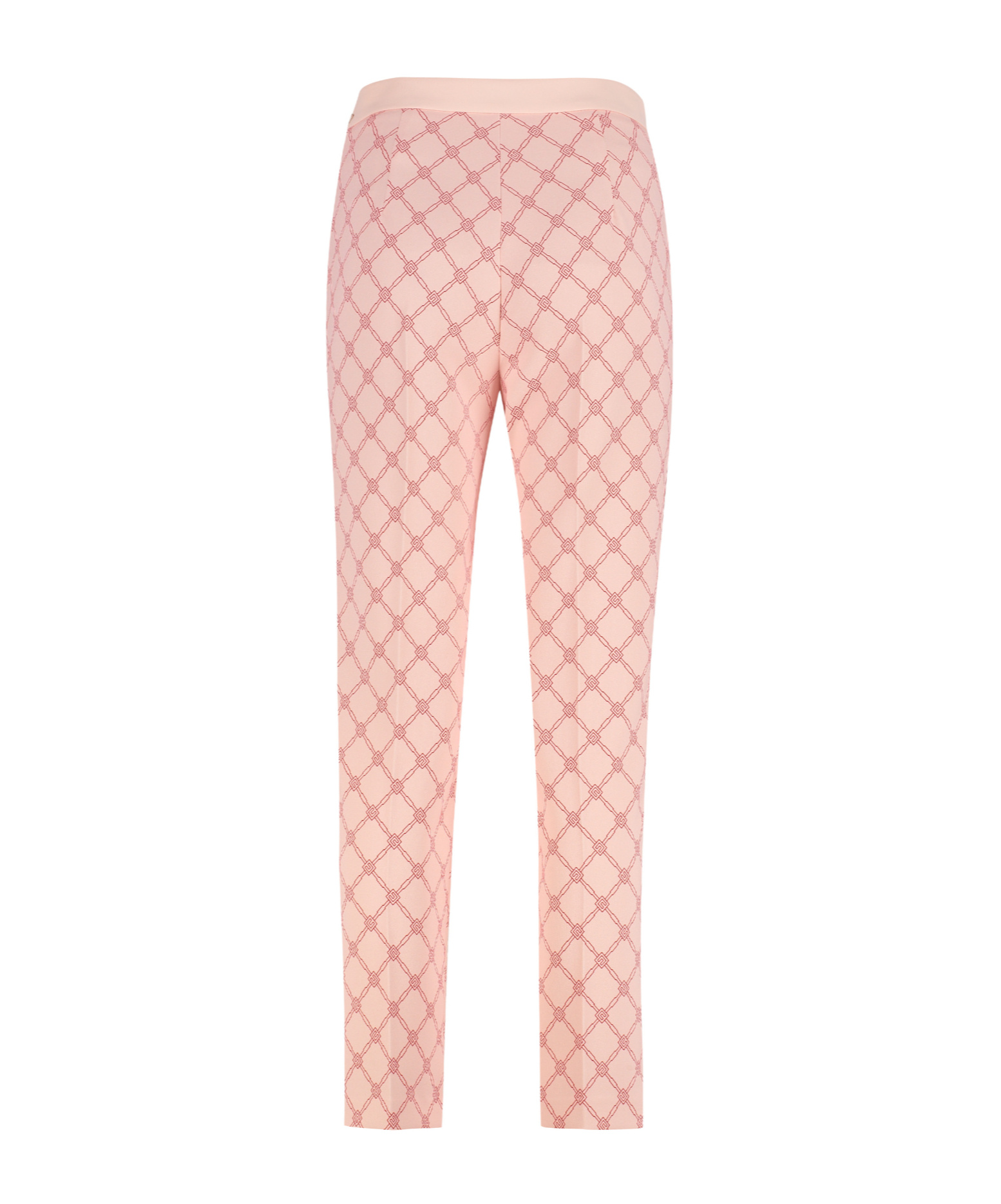 Elisabetta Franchi Geometric Pattern Slim Fit Trousers In Pink