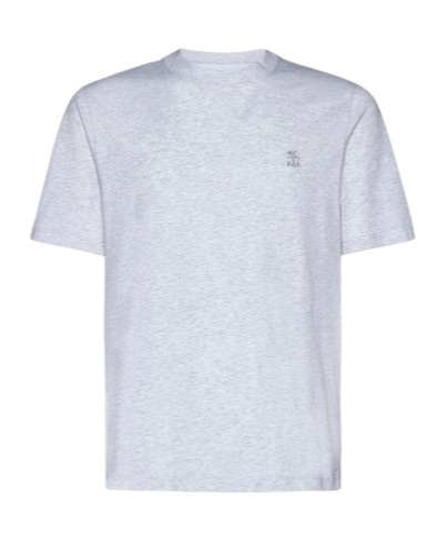 Brunello Cucinelli Crew-neck Embroidered-logo T-shirt In White