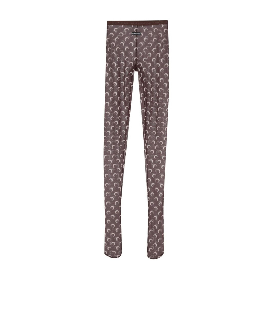Marine Serre Brown Moon Print Mesh Tights In Gray