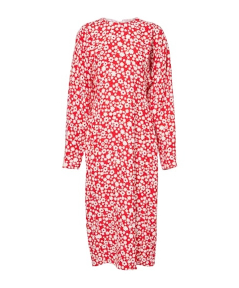 Marni Enver Satin Midi Dress In Red