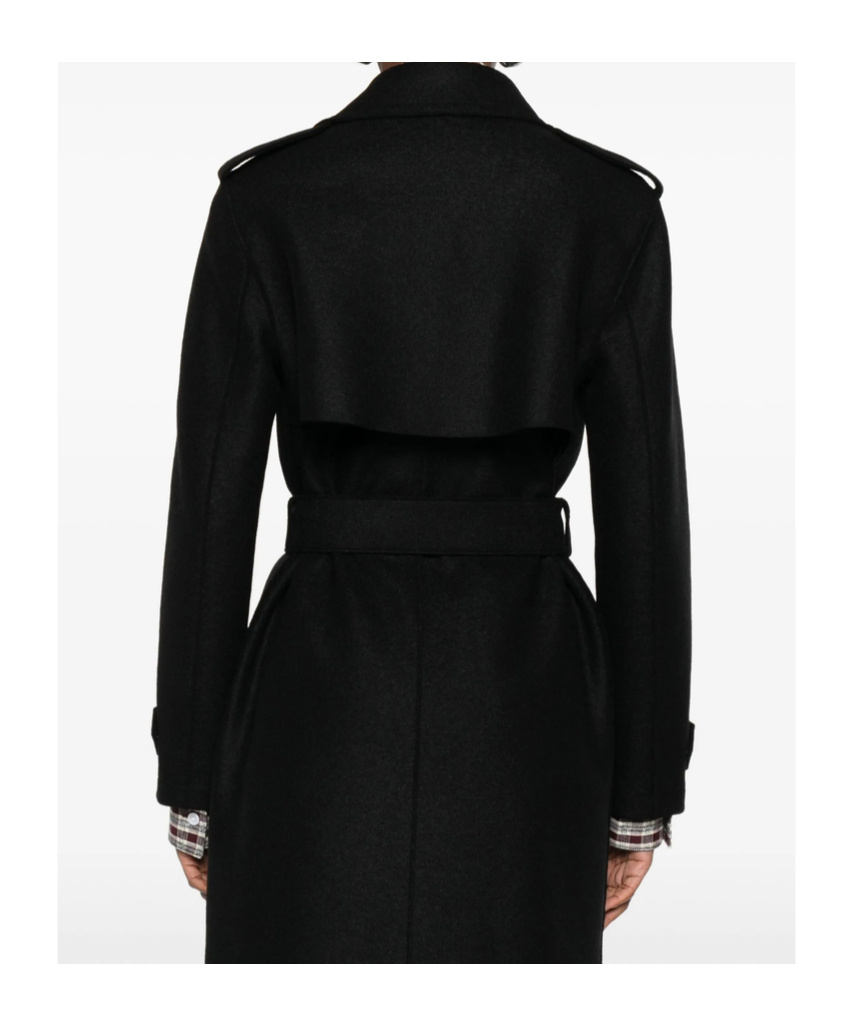 Harris Wharf London Belted Coat In Black