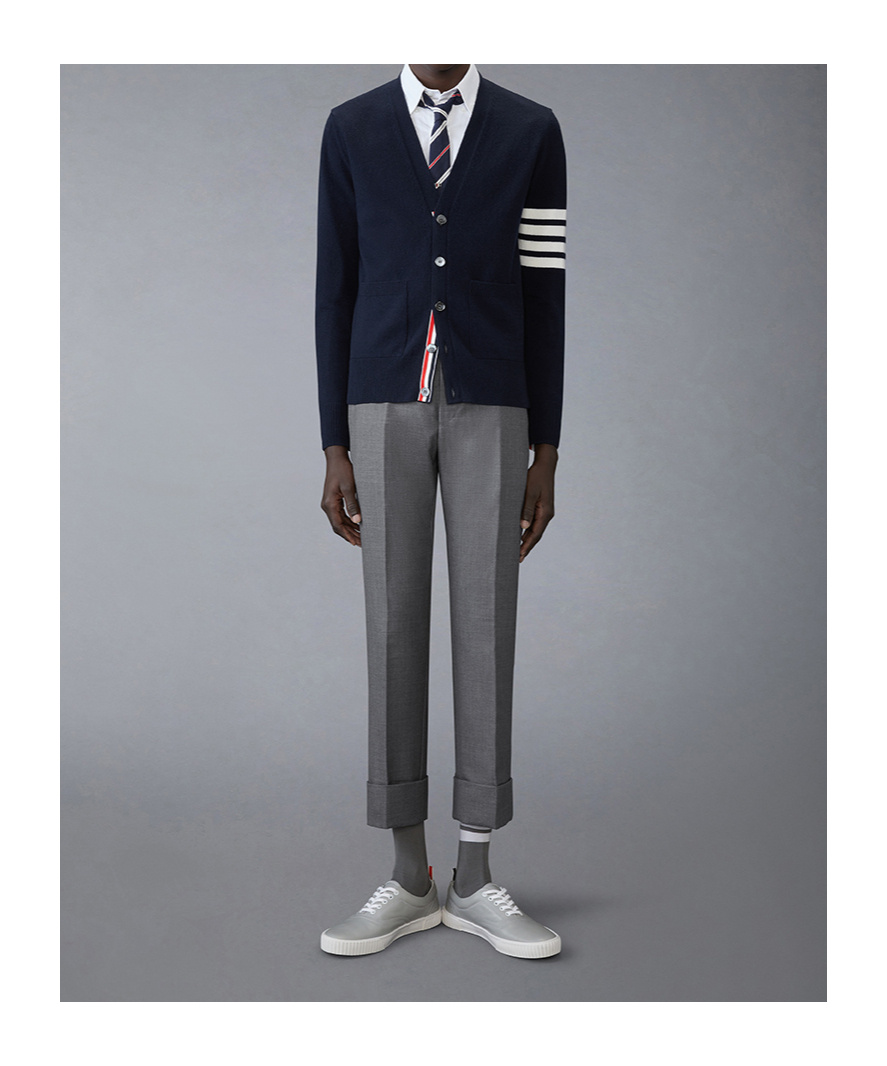 Thom Browne 4-bar Virgin-wool Cardigan In Black