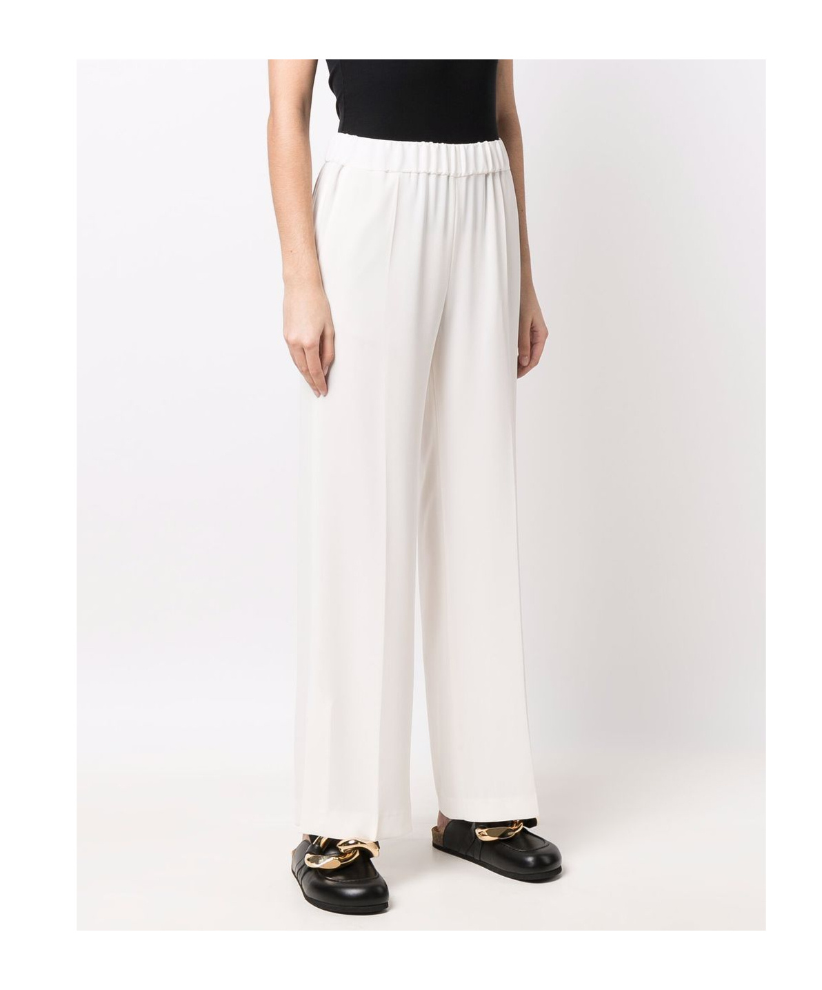 Shop Alberto Biani High-waist Wide-leg Trousers In White