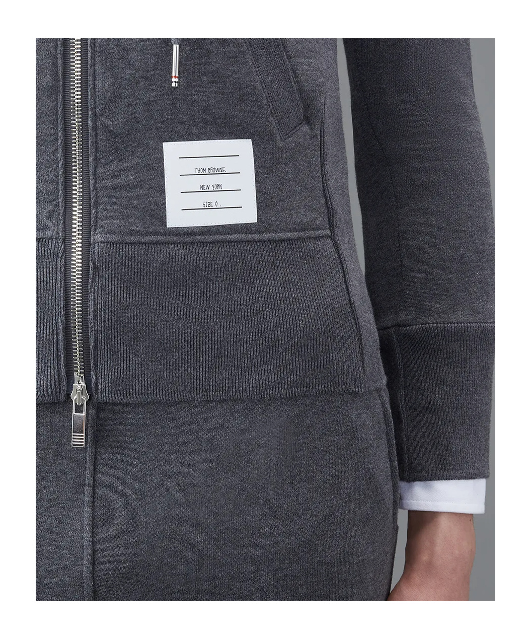 Shop Thom Browne 4-bar Striped Zipped Jacket In Gray