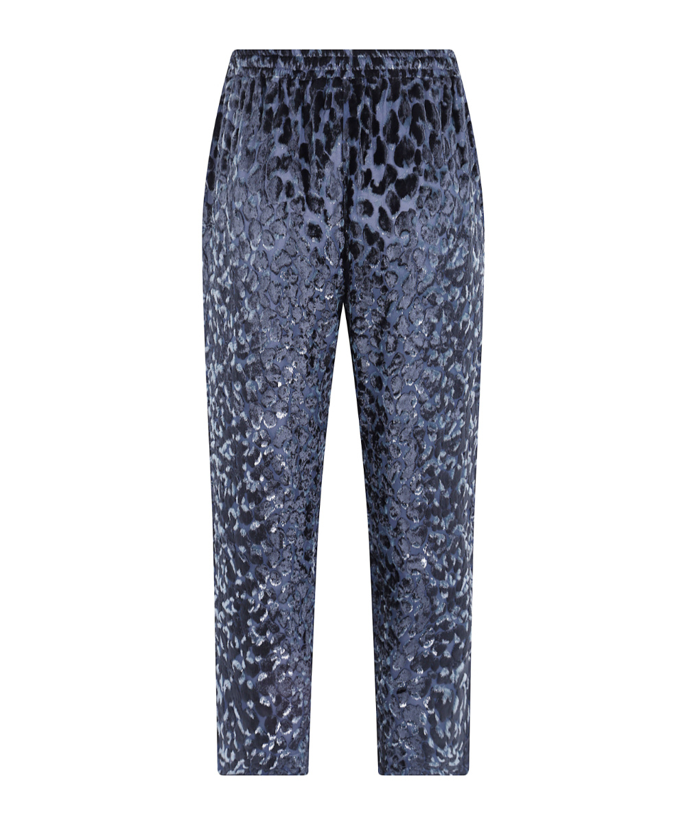 Pierre-louis Mascia Leopard-pattern Drawstring Trousers In Blue