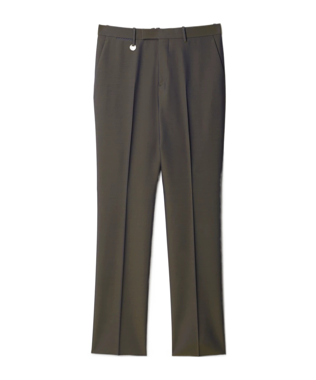 Burberry Suit Pants In Navy Blue Wool. Straight-leg Cut. Zippered Closure And Belt Clip. In Black