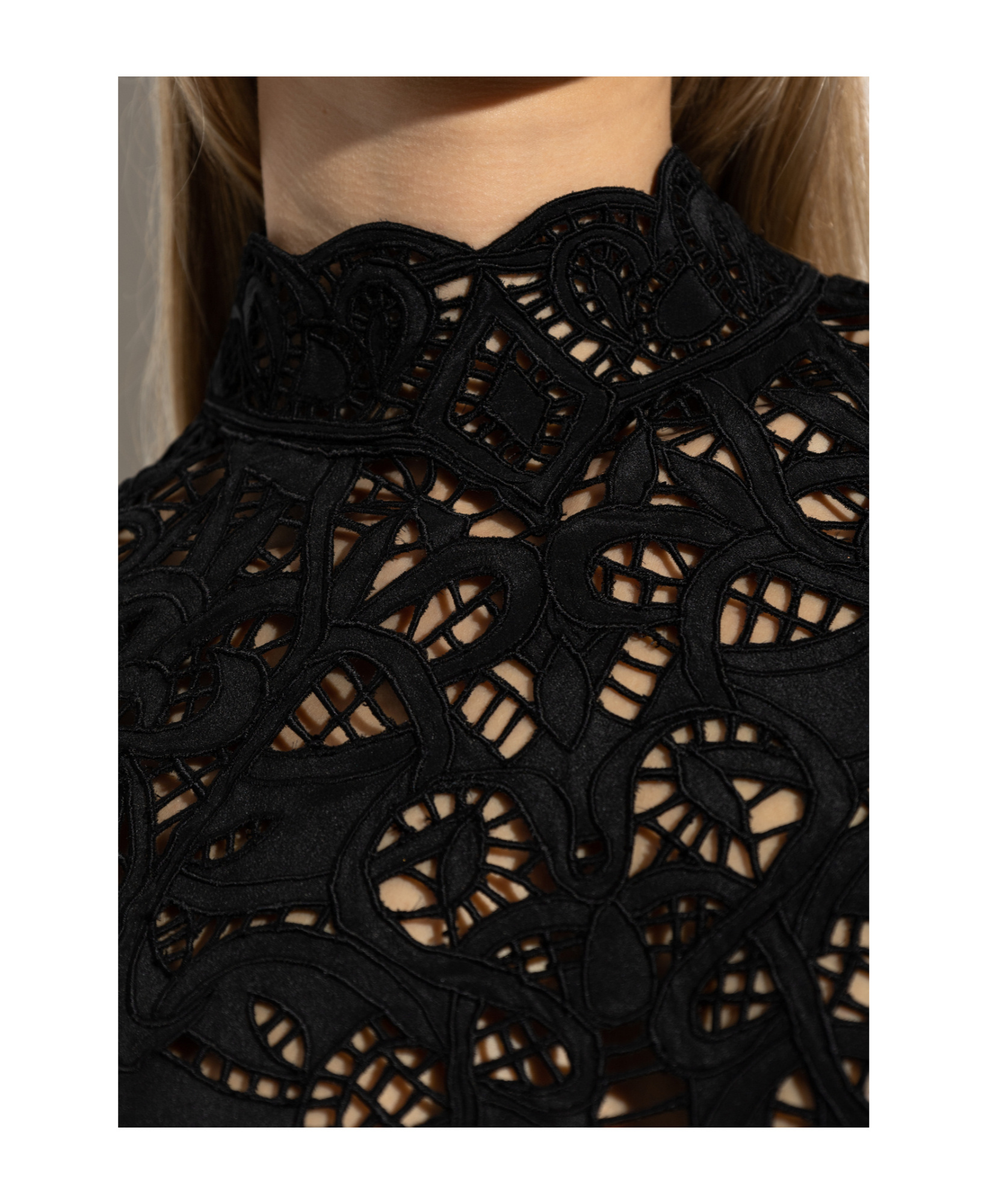 Etro Lace Detailed Long-sleeve Top In Black