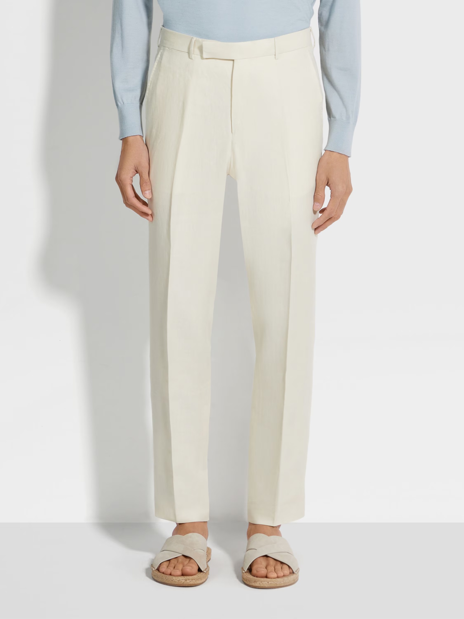 Zegna Oasi Waist-loop Casual Pants In Neutral