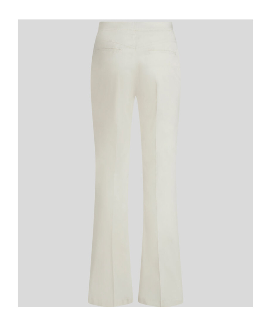Shop Etro Flared Stretch Cotton Trousers In White
