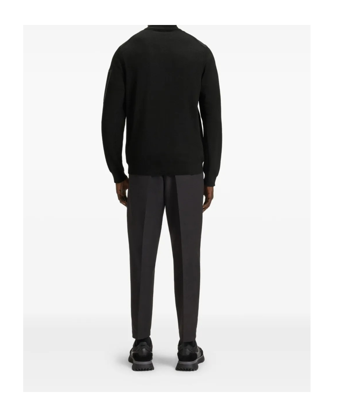 Hugo Boss Zip-up Sweater In Black