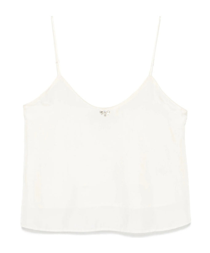 Shop Forte Forte Silk Top With Crystal Embellishment