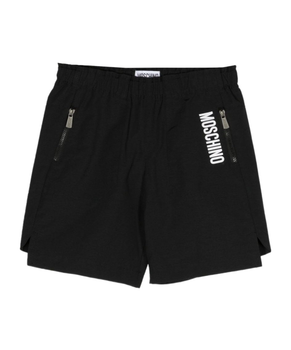 MOSCHINO LOGO-PRINT RIPSTOP SHORTS