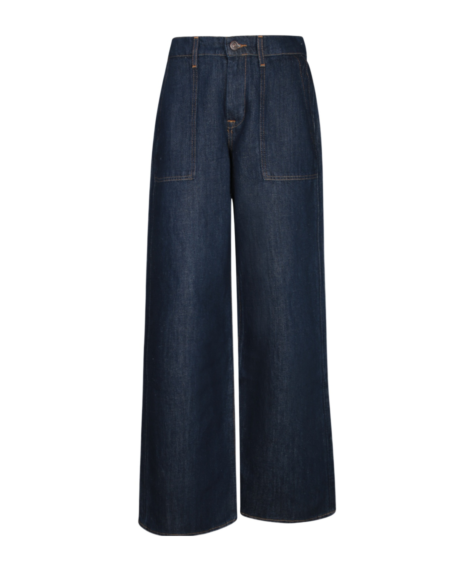 7 For All Mankind High-waisted Wide-leg Jeans With Contrast Stitching In Blue