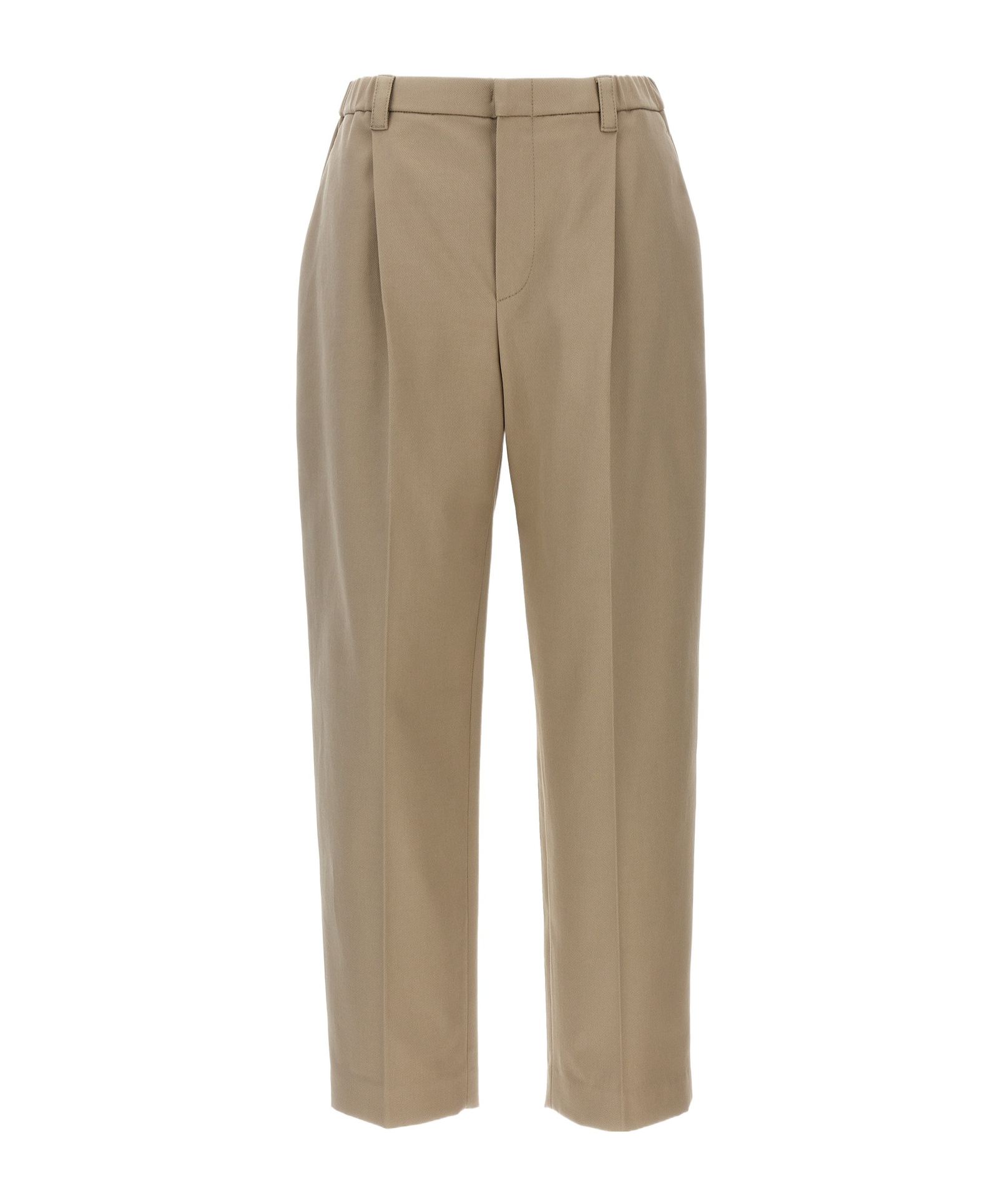 Brunello Cucinelli Single-pleat Straight-leg Trousers In Brown