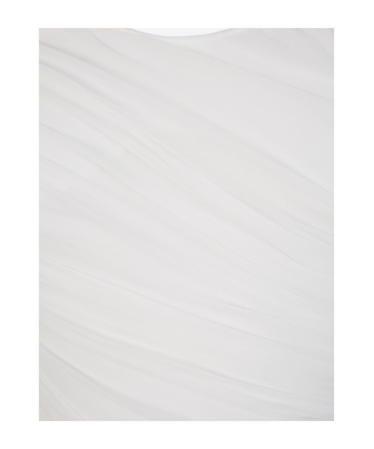 Mugler Off-shoulder Ruched Mesh Bodysuit In White