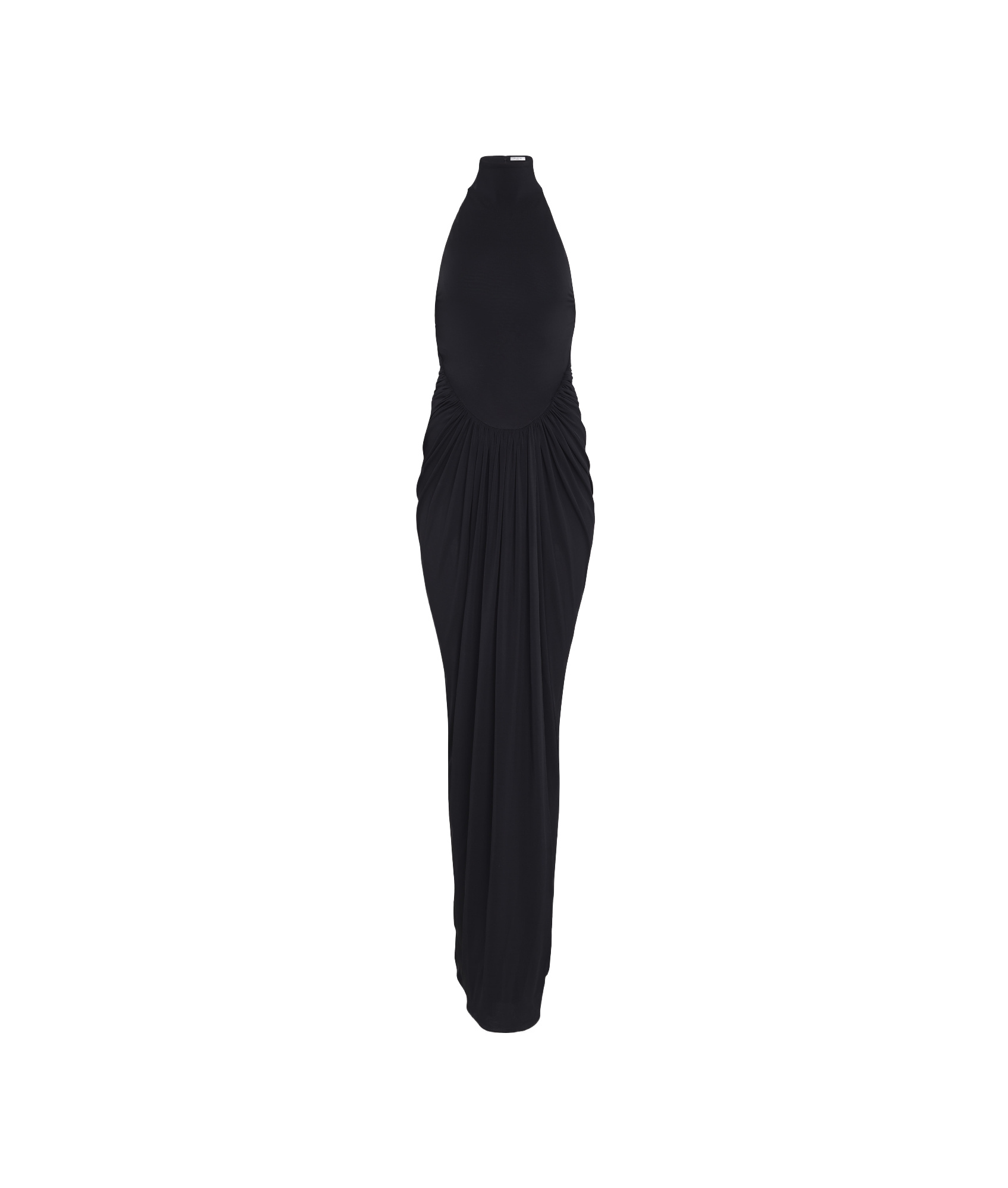 Alaïa Halterneck Draped Gown In Black