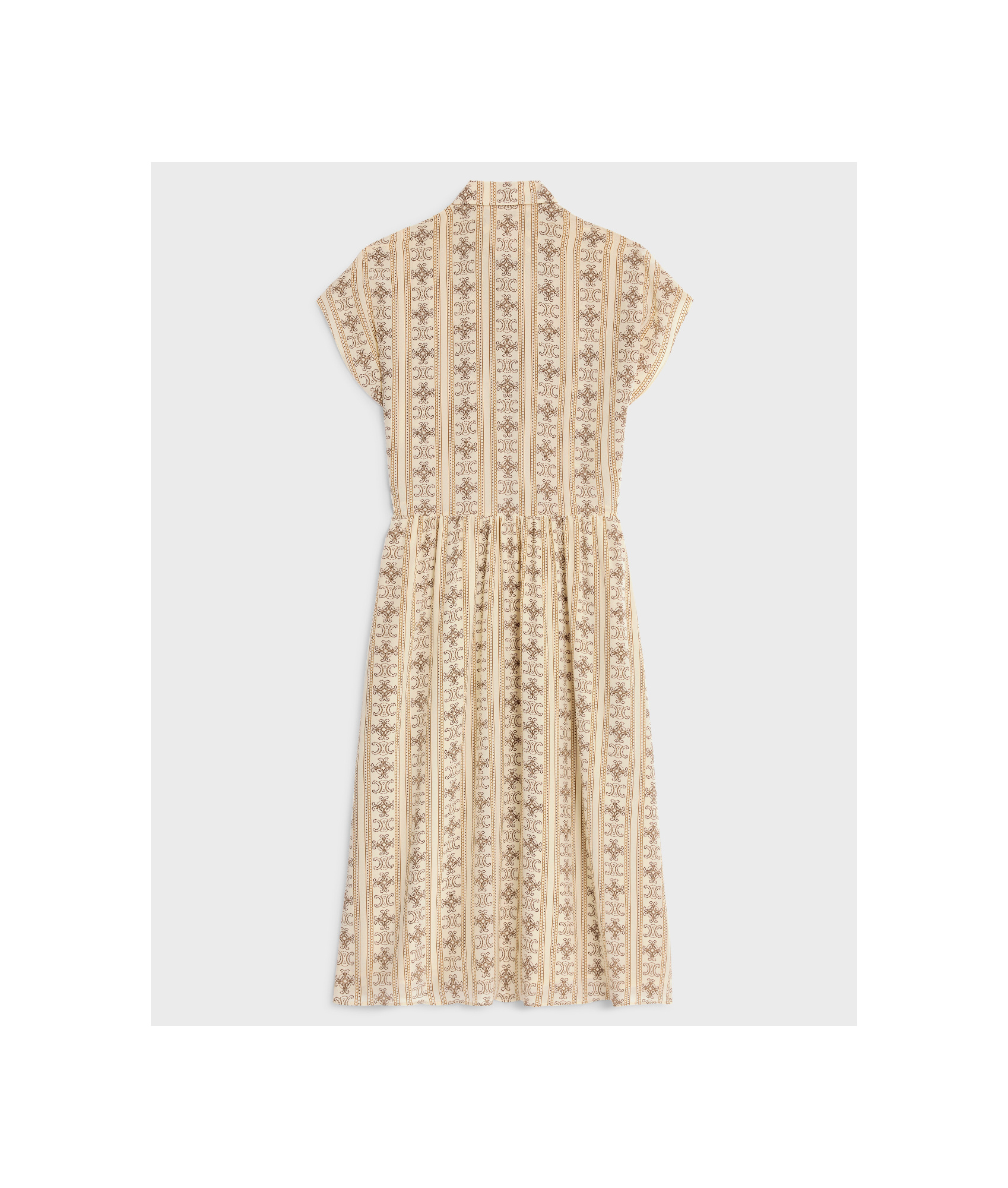 Celine Crepe Chine Work Dress In Nude